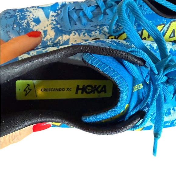 Hoka Blue and Yellow Running Shoes size 9 - Picture 4 of 6